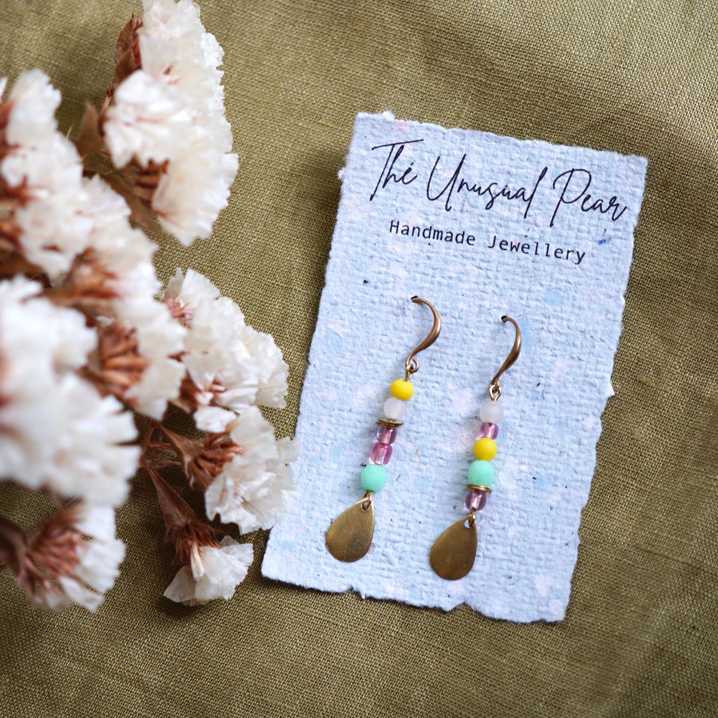 yellow green gold earrings